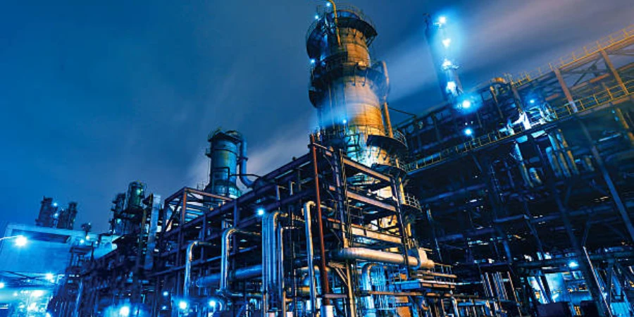 Chemical and petrochemical plant with modern industrial equipment