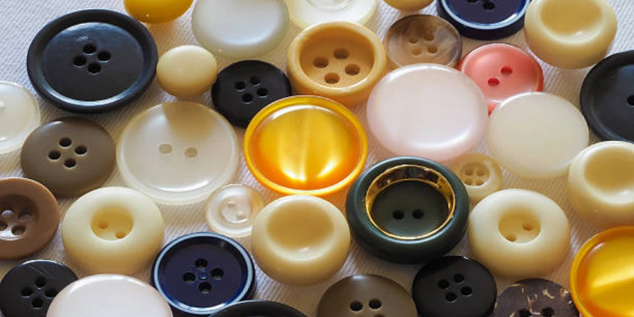 Different colors and sizes of buttons