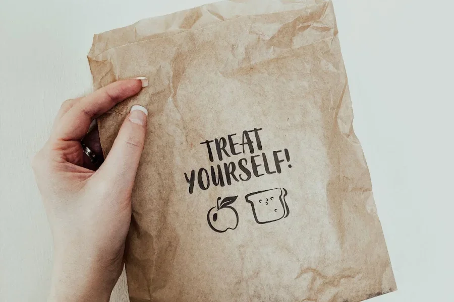 Пакет для доставки еды с сообщением