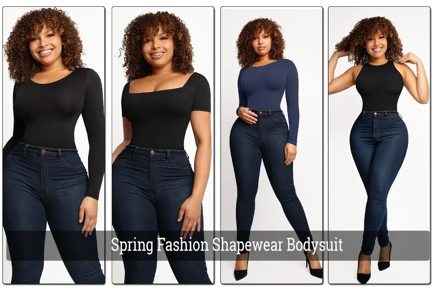 Lady wearing a black custom sculpting bodysuit