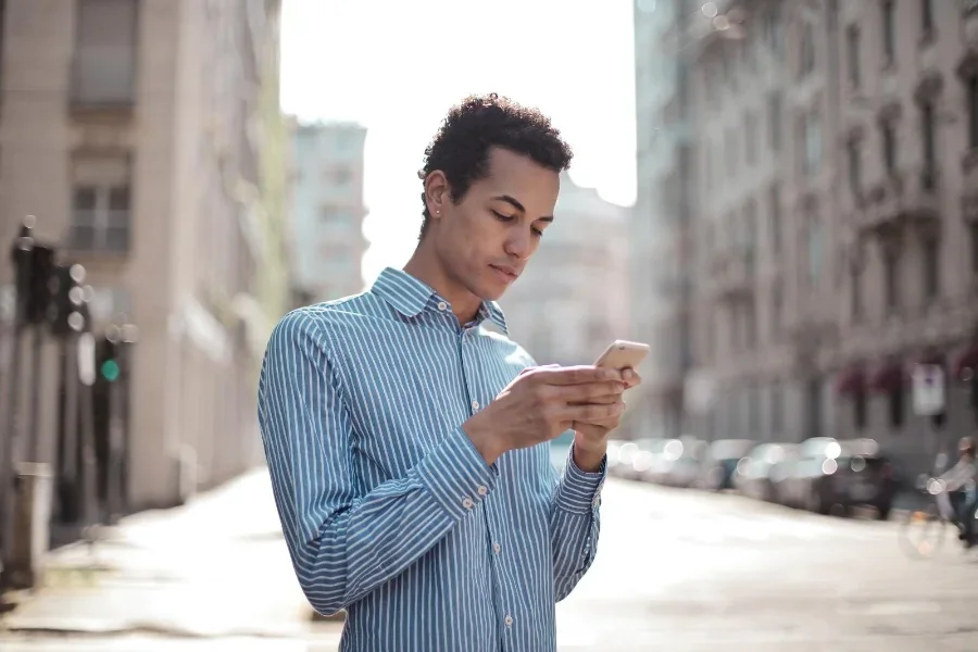 Man wearing a striped casual shirt