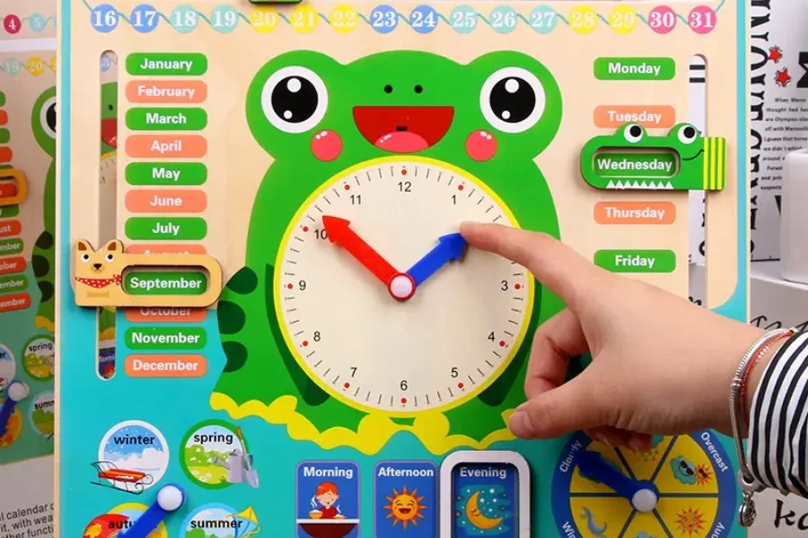 Wooden calendar made for children for interactive use