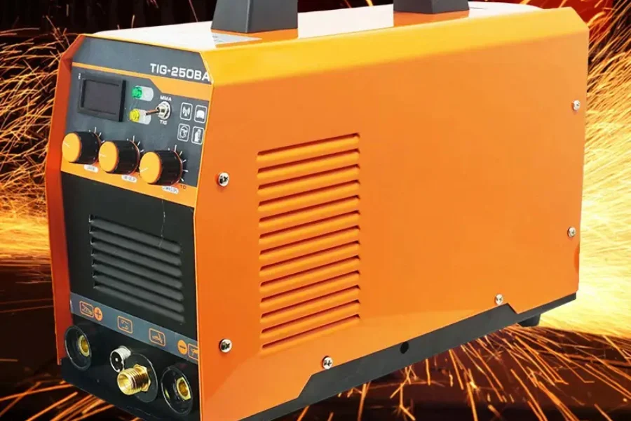 A close shot of DC TIG welder