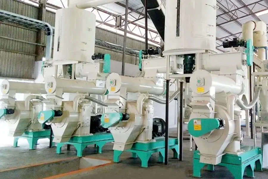 A complete wood pellet production line