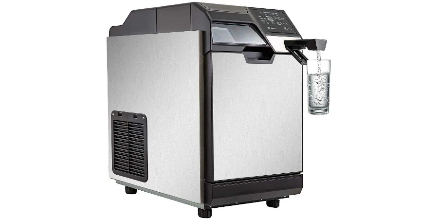 A movable commercial ice machine