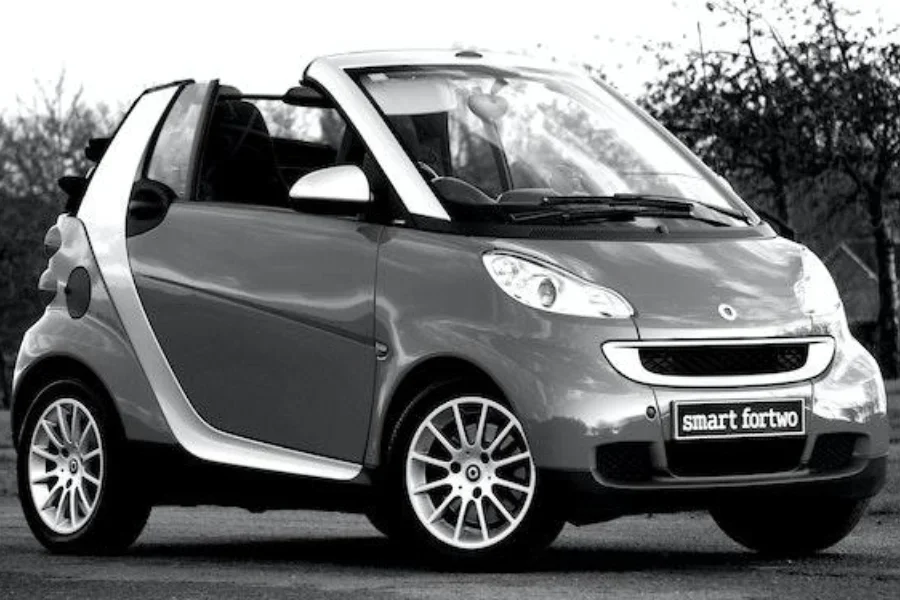 an electric car parked by the roadside