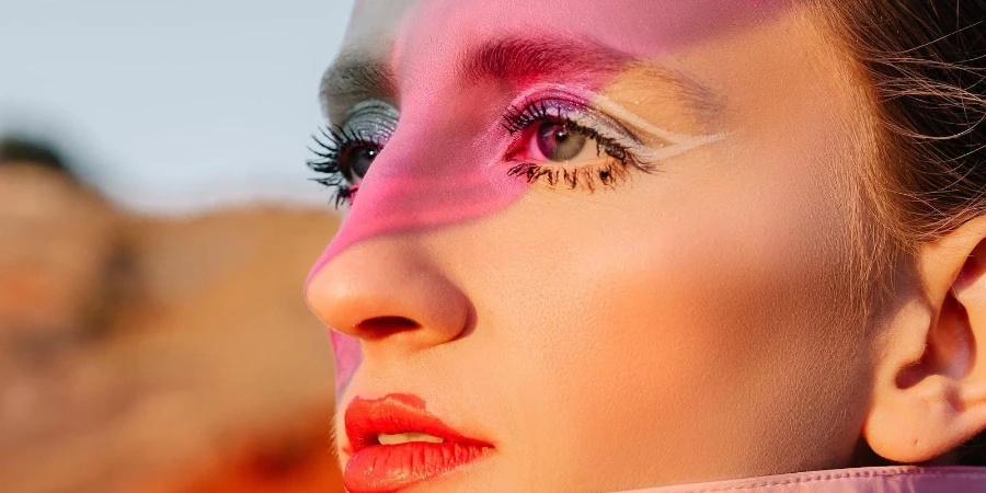 Close-up of a woman with makeup