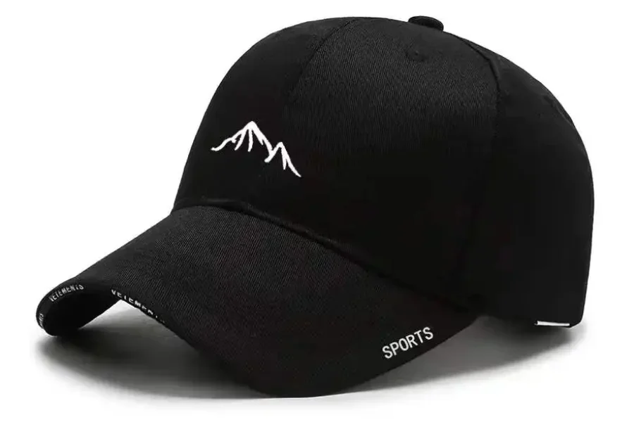 Cotton peaked cap with embroidered letters