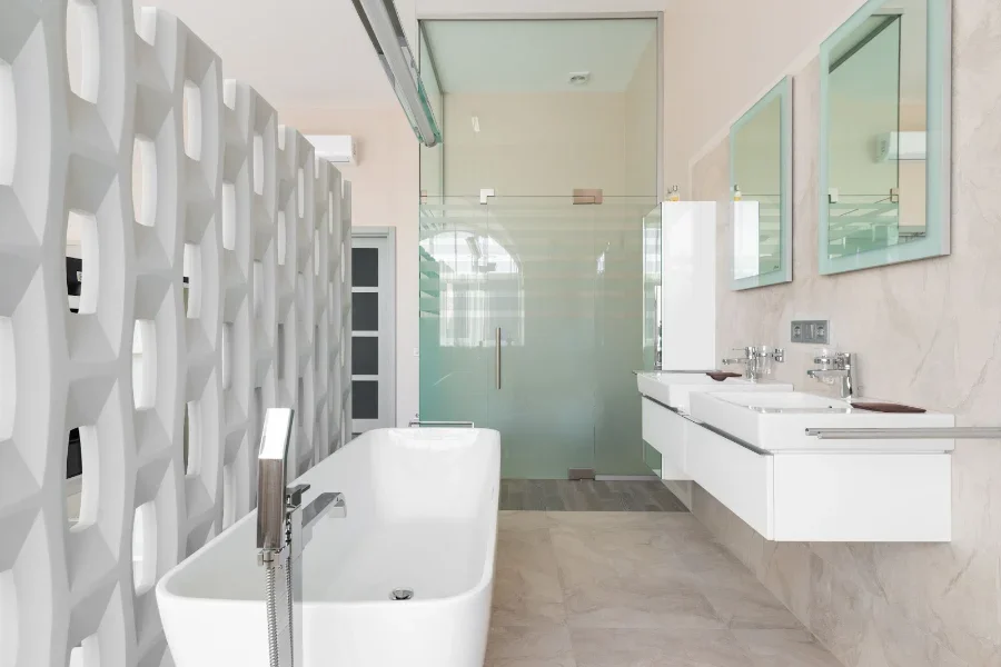 Modern bathroom with neutral colors
