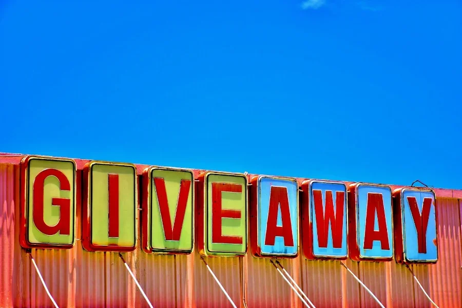 Photo of warehouse giveaway signage