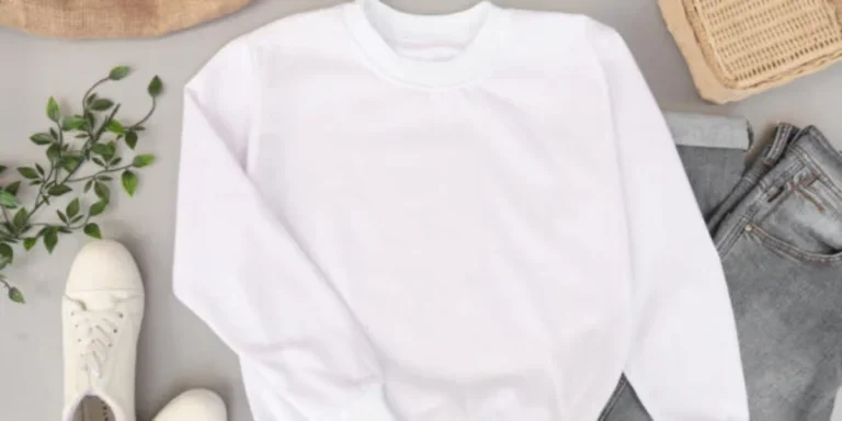 print on demand white sweater laid out