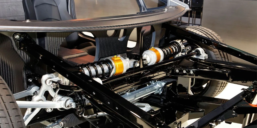 Two-tube shock absorber in an F1 race car