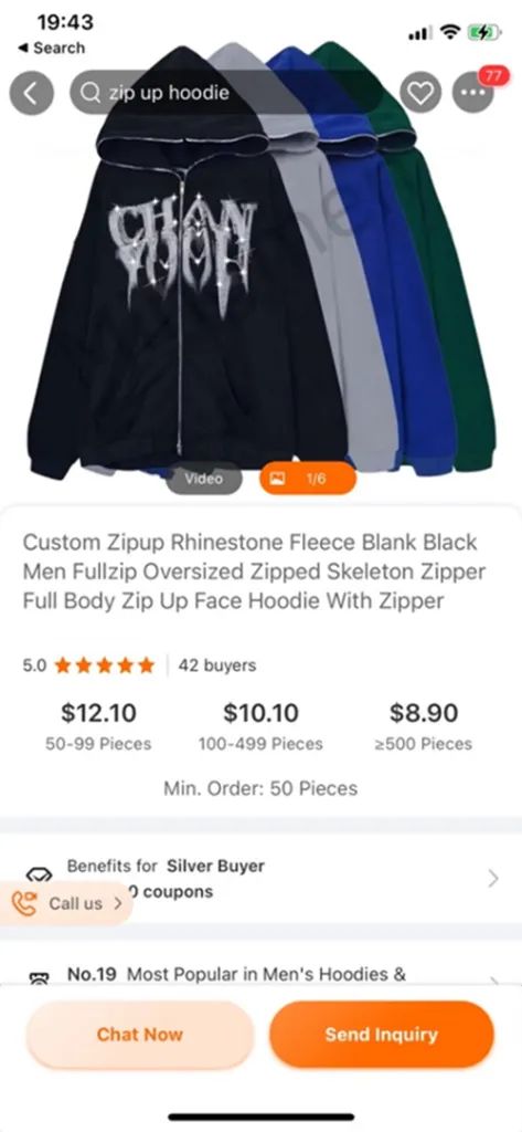 A customizable zip-up hoodie in different colors