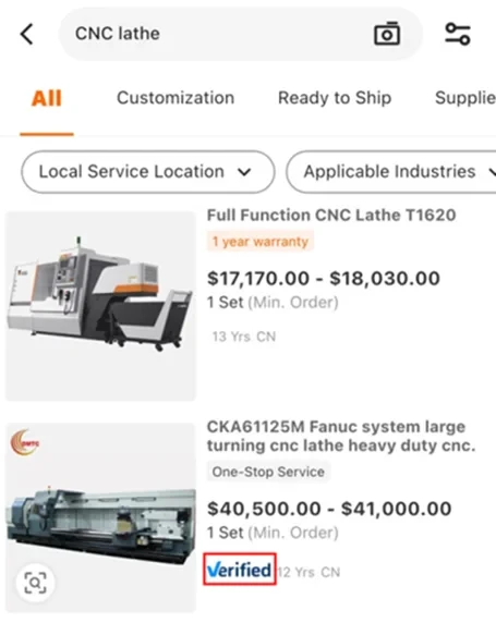 Supplier with a Verified Supplier label on Alibaba.com