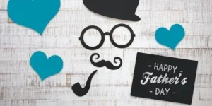 Черная карточка с изображением счастливого Дня отца