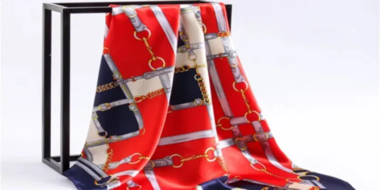 A silk square scarf for head wrap