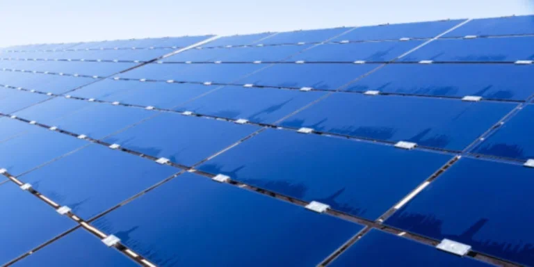 Cleaned solar panels in close up photography
