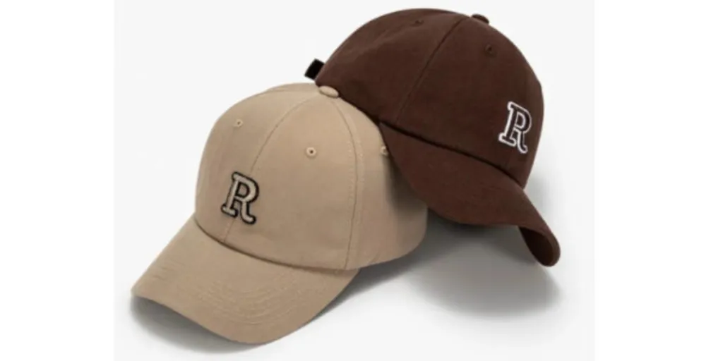 Cotton dad hats with custom logo on a white background