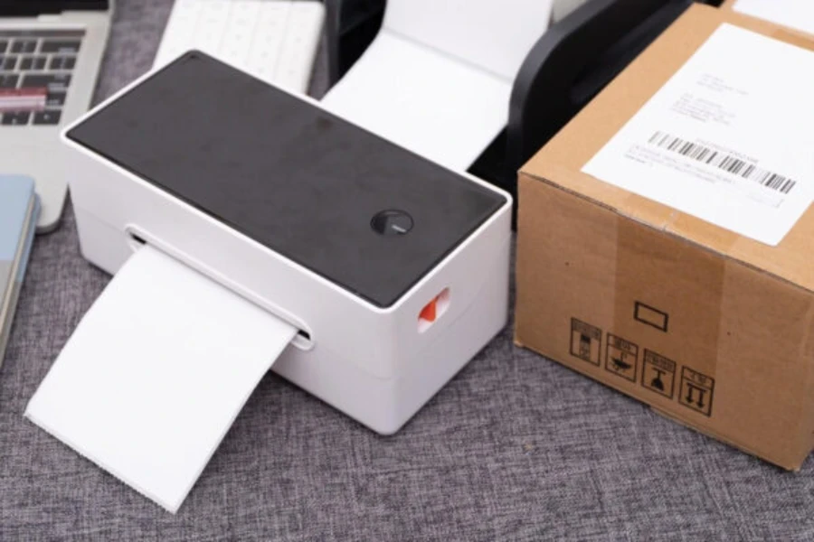 Desktop thermal printer for making labels