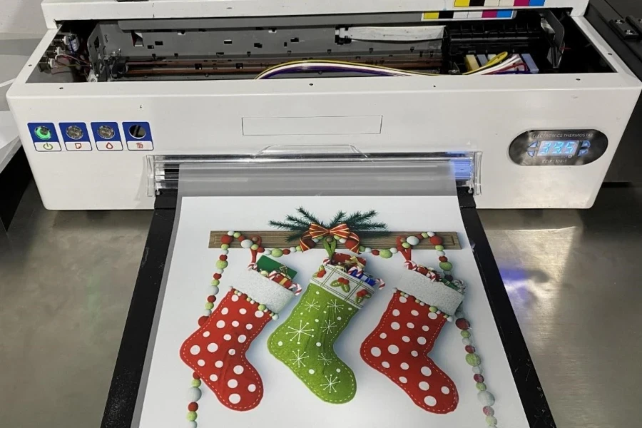 DTF printer printing a colorful picture