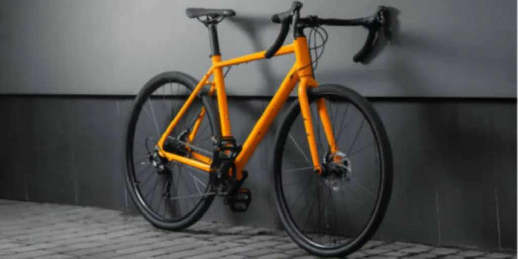 Orange bicycle for cross-country cycling