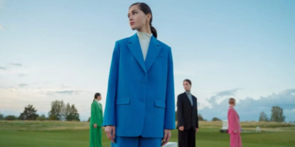 Women wearing suits in different colors