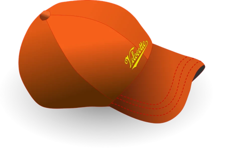 Gorra de béisbol naranja con texto cosido