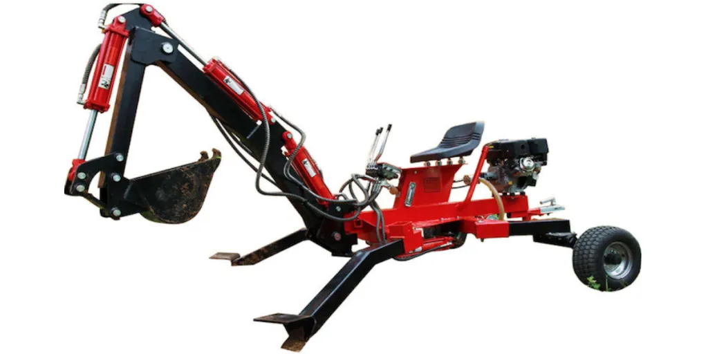 a 9HP towable backhoe with gasoline engine