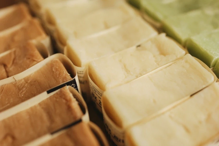 A collection of soap hair soap bars