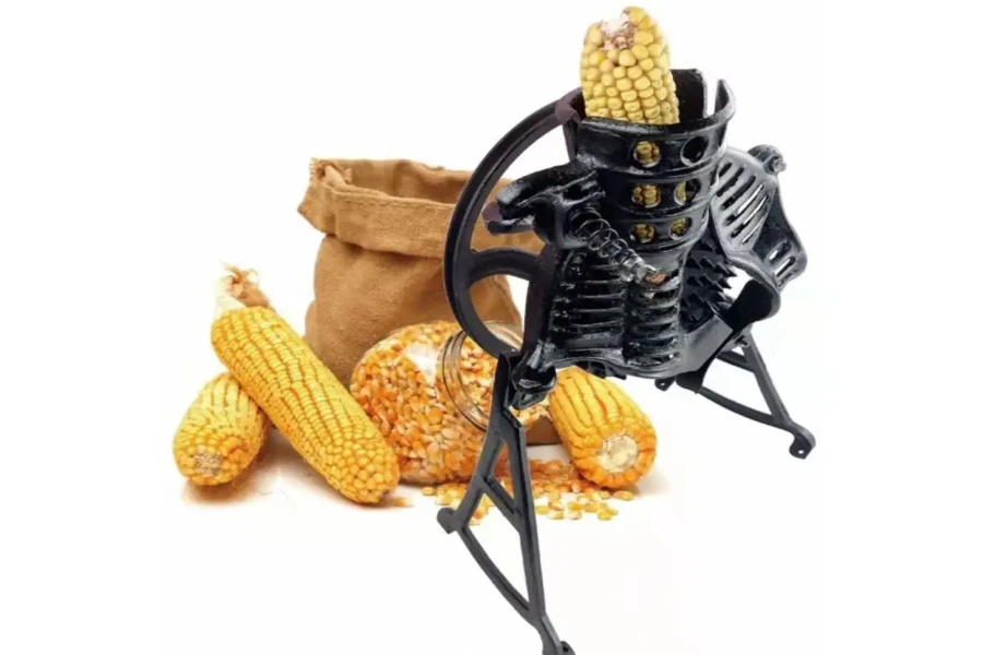 A manual corn threshing machine