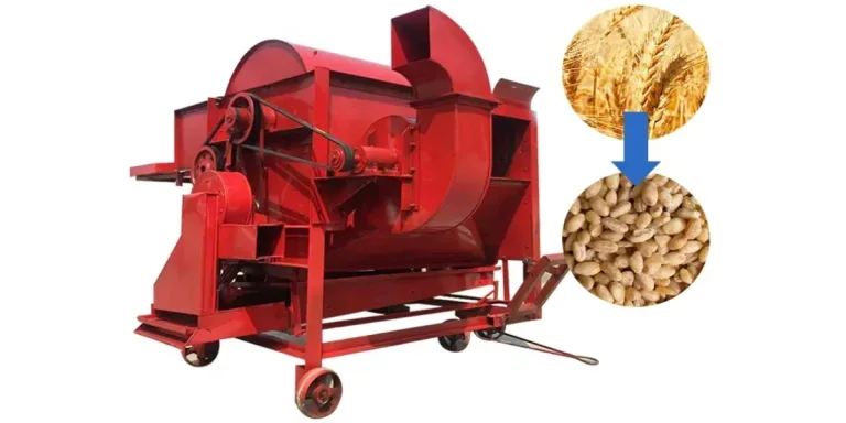 A portable rice threshing machine