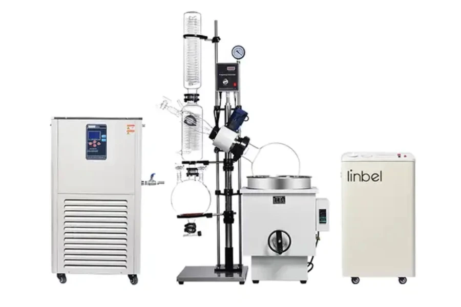 A rotary evaporator set