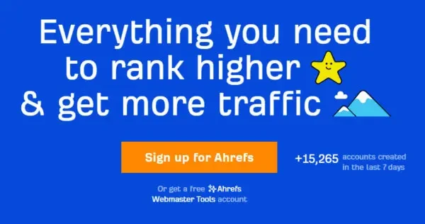 Ahrefs ana sayfası