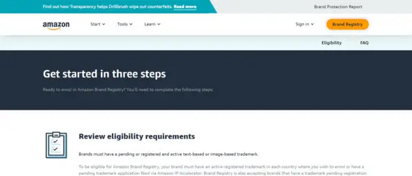 Amazon brand registry enrollment steps