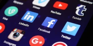 Close-up shot of app icons