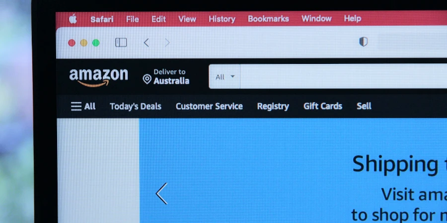 computer screen open to the Amazon website