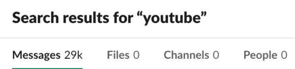 Dati sui risultati di ricerca per YouTube; sotto, "29K" appare accanto a "Messaggi"