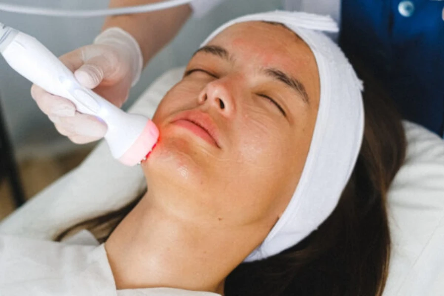 Doctor doing an anti-ageing procedure on a patient