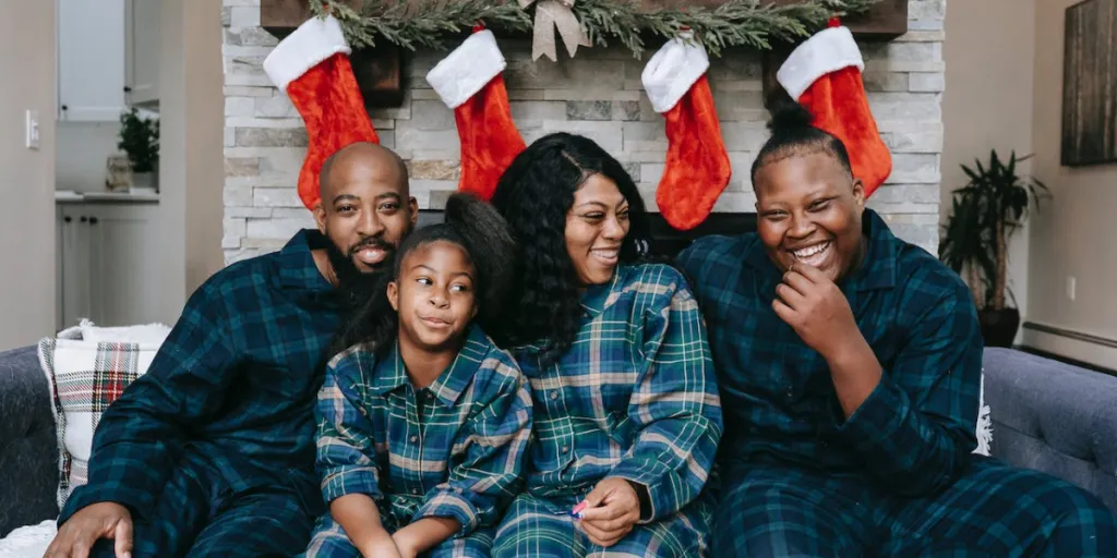 Family rocking pajamas set during the holidays