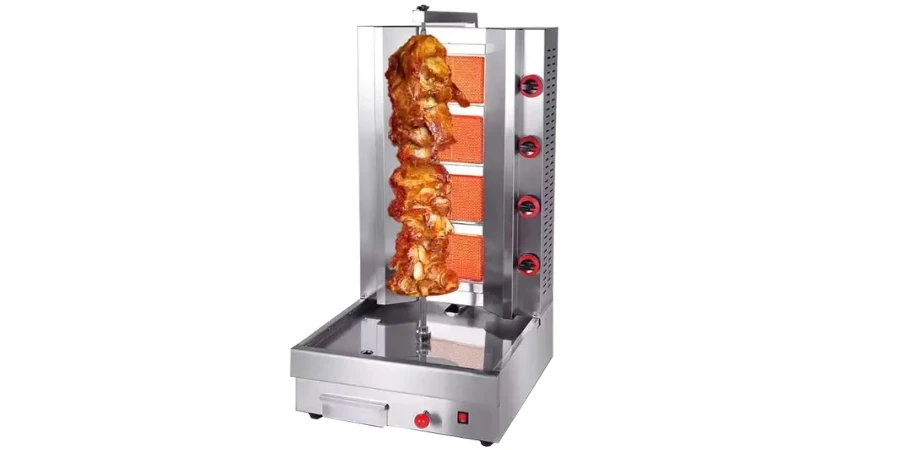 Gas 4-burner commercial shawarma grill machine