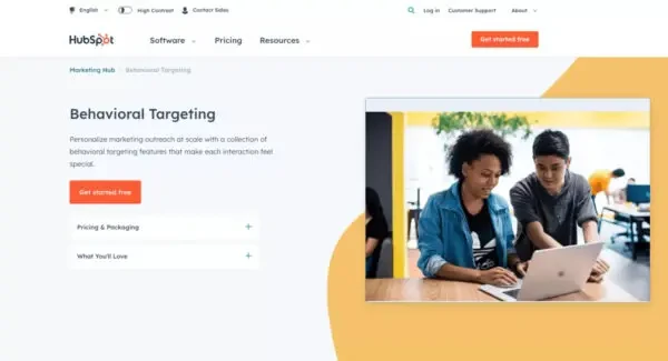 Hubspot CRM e plataforma de marketing de entrada