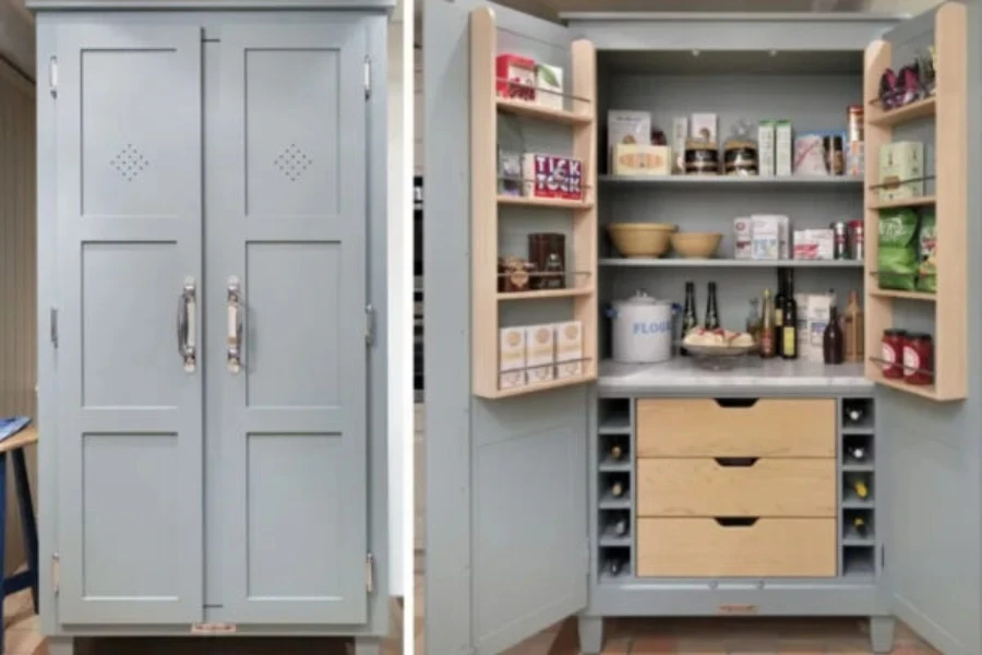 Ingredients stored in cupboards