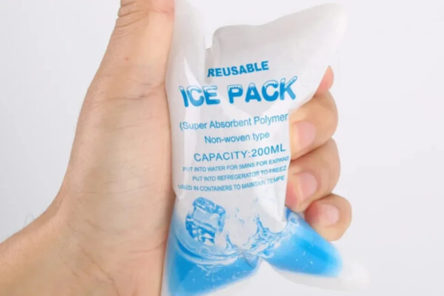 Man holding a dry ice pack