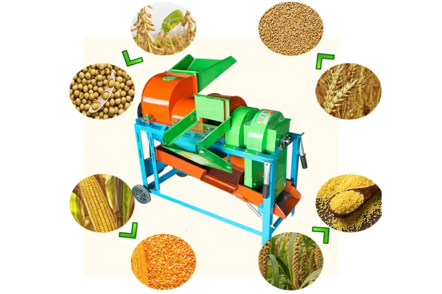 Multifunctional wheat, sorghum, corn, and soybean thresher