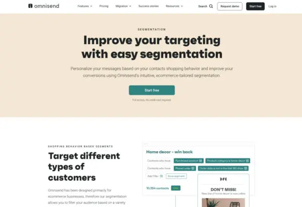 Omnisend an email and SMS tool for ecommerce