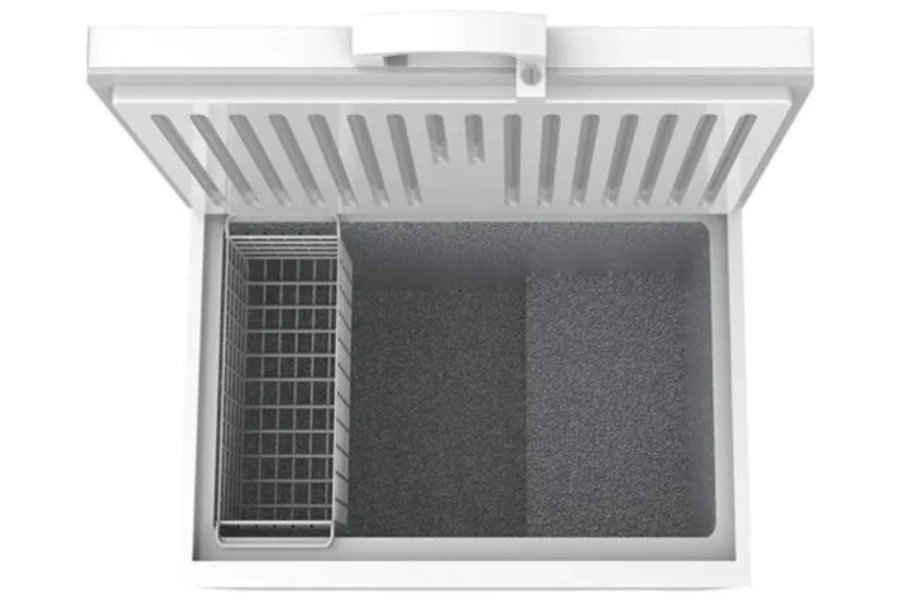 Photo of a small portable chest freezer