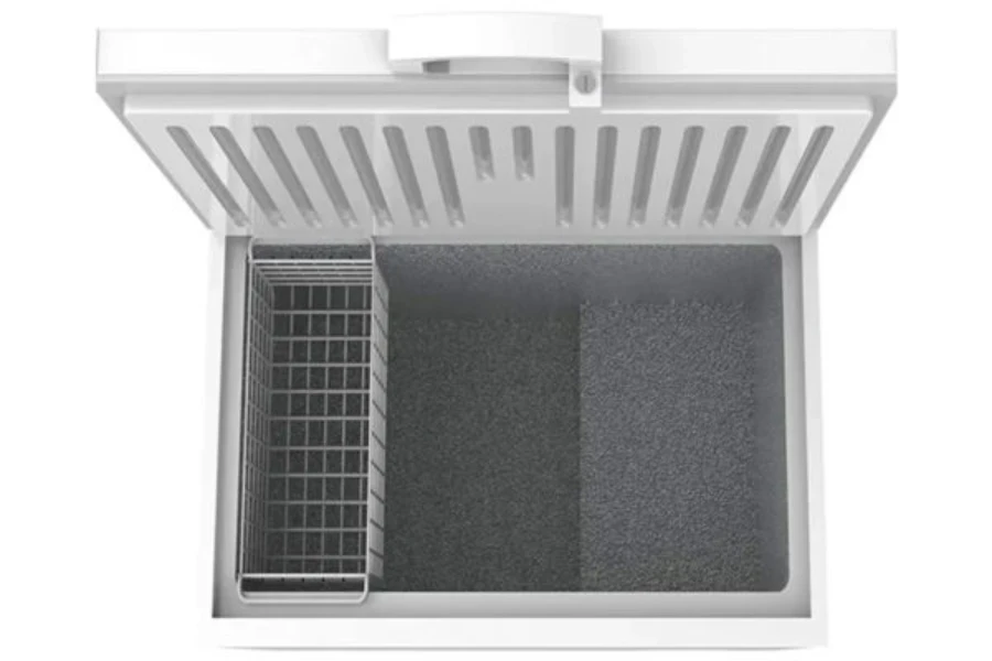 Photo of a small portable chest freezer