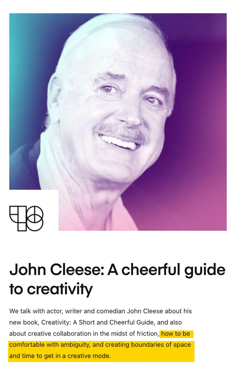 Entretien en podcast avec John Cleese