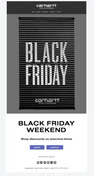 campagna stagionale - email del black friday