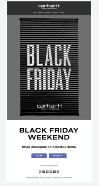 seasonal campaign - black friday email